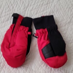 Obermeyer Red and Black Kids Mittens